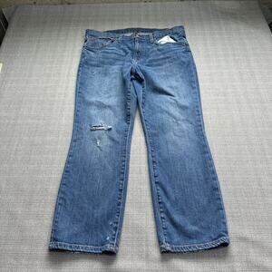 Frye Jeans Womens 32 Blue Denim Distressed Faded‎ High Rise Whiskered Lived In